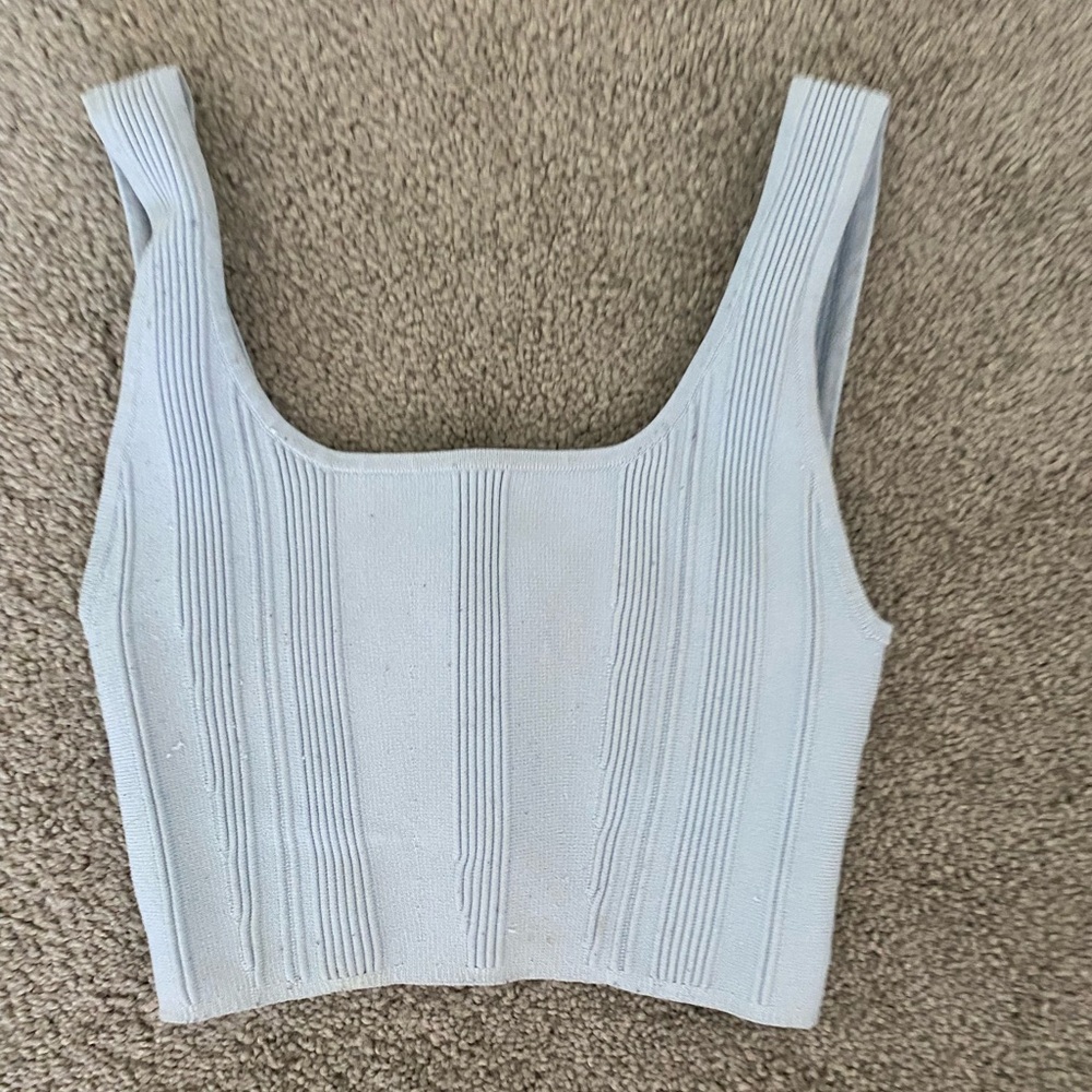 Baby blue tight crop top